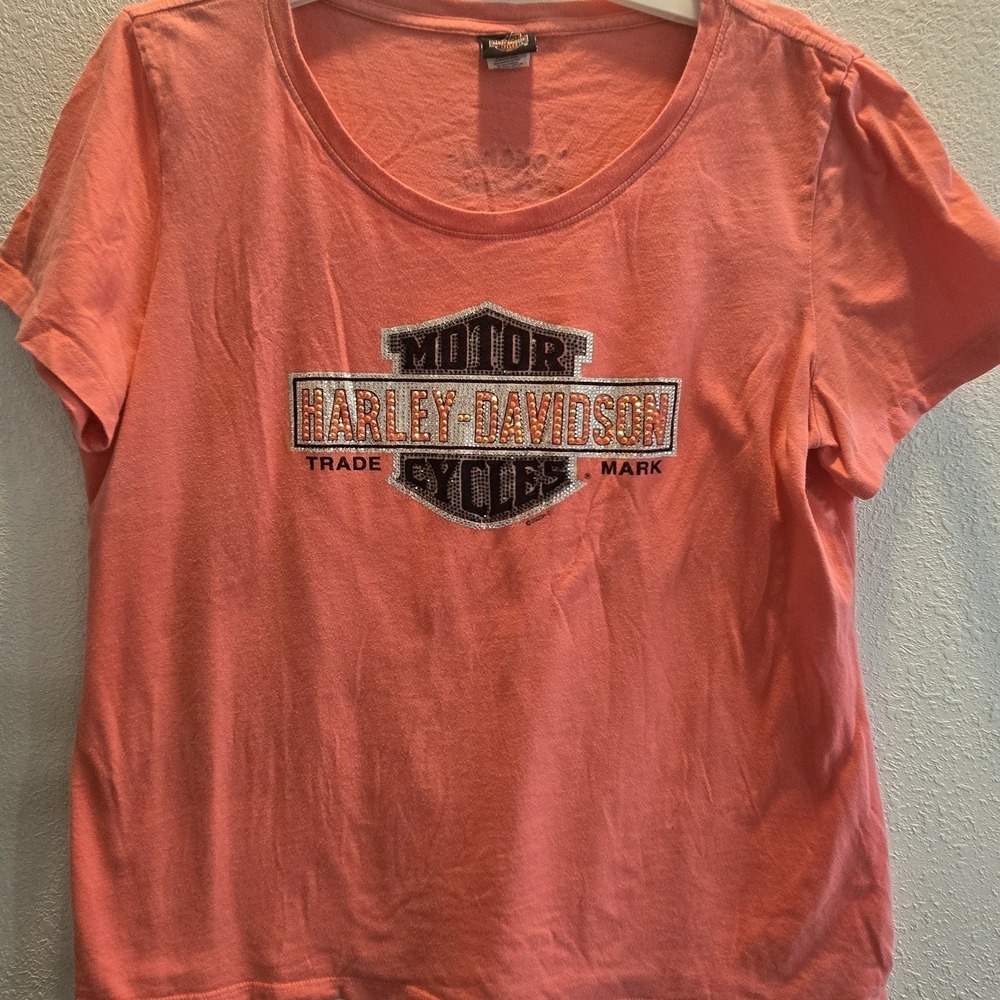 Harley Davidson Womens XL Pink Graphic T Shirt Mayer Arizona Motorcycle Biker...